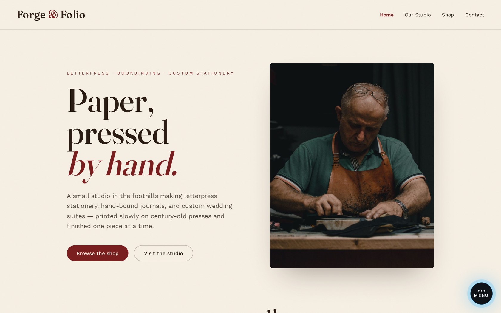 Forge & Folio website preview