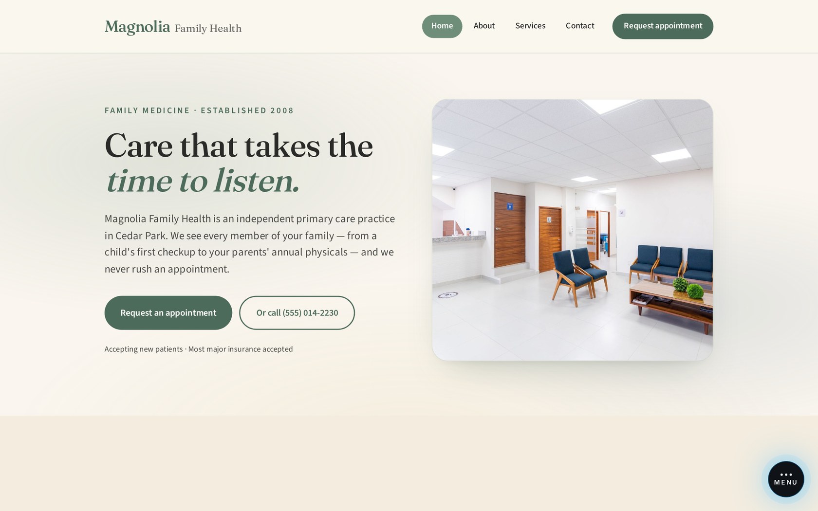 Magnolia Family Health website preview